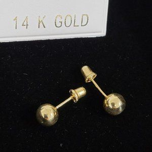 14k Gold Ball Stud Earings
